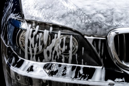 Car being washed