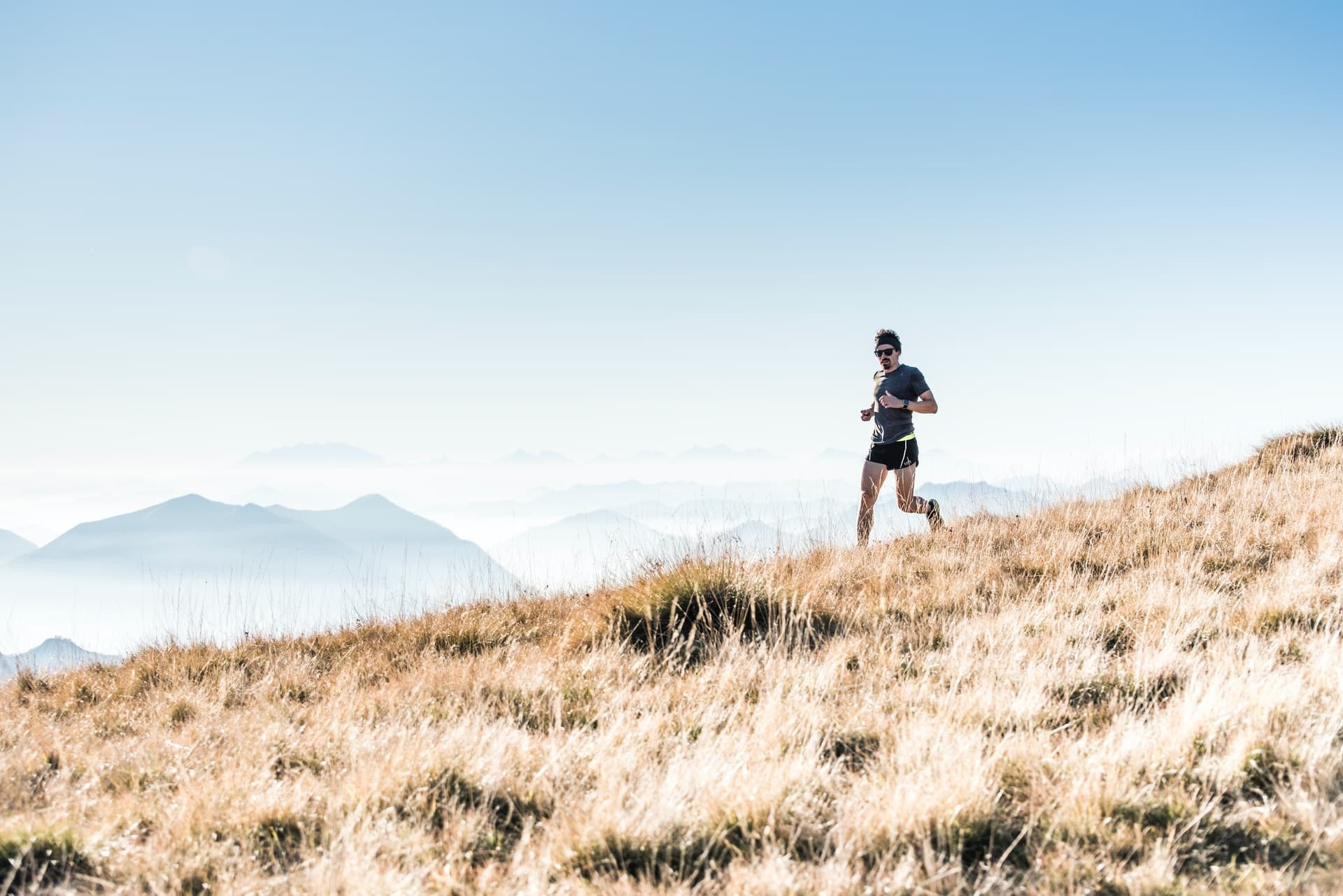 Person running in field