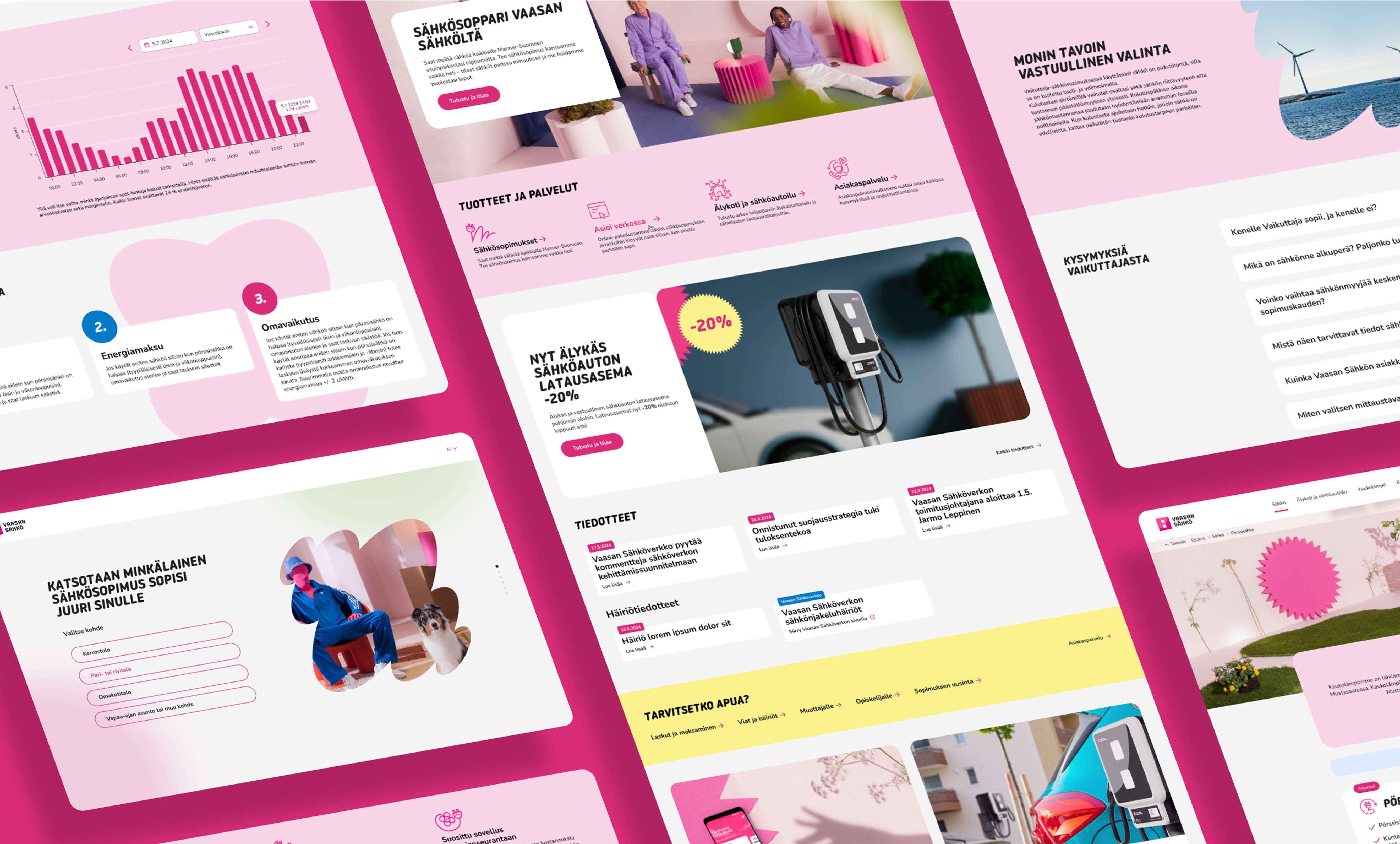Vaasan sähkö multiscreen mockup