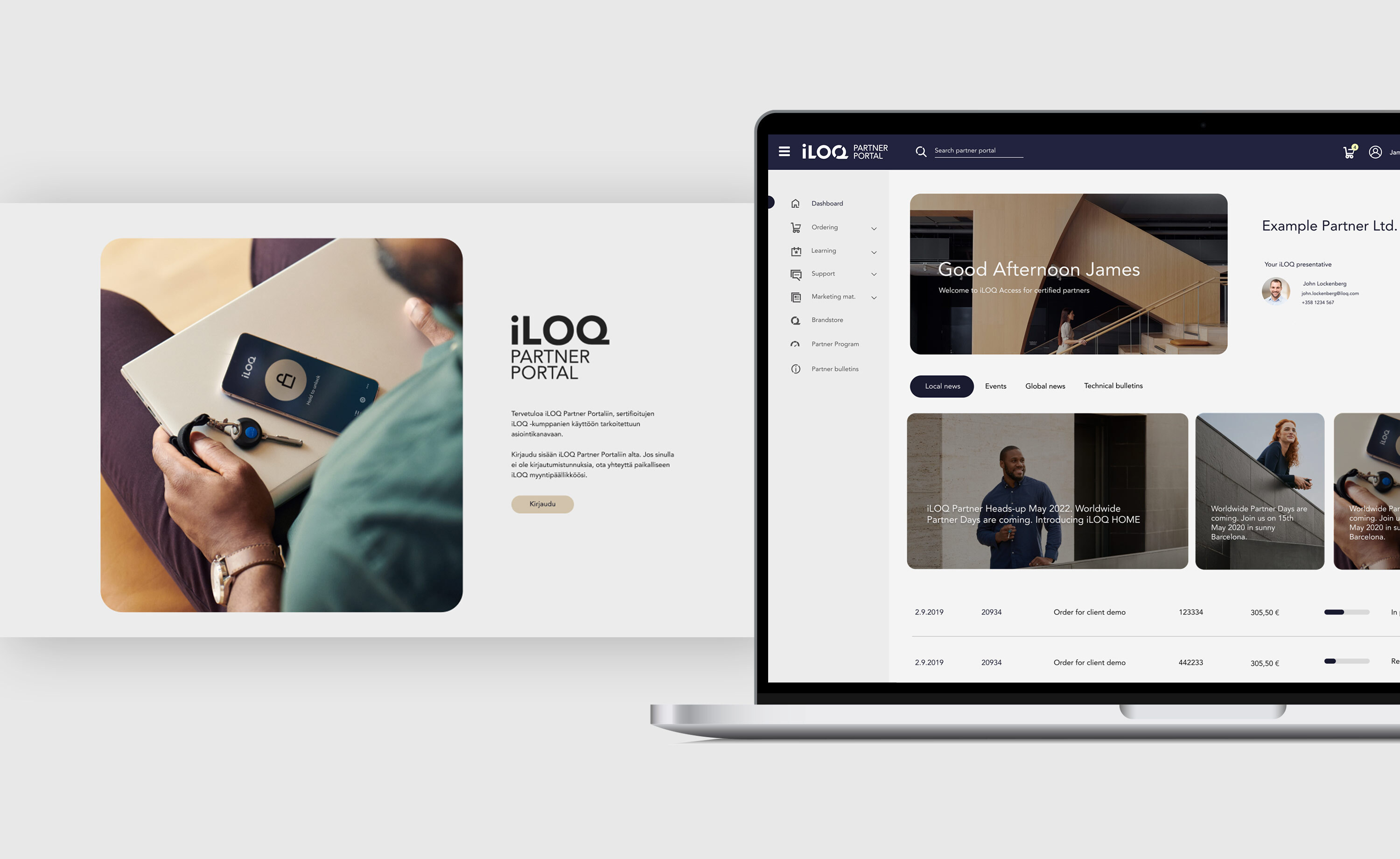 iLOQ partner portal UI