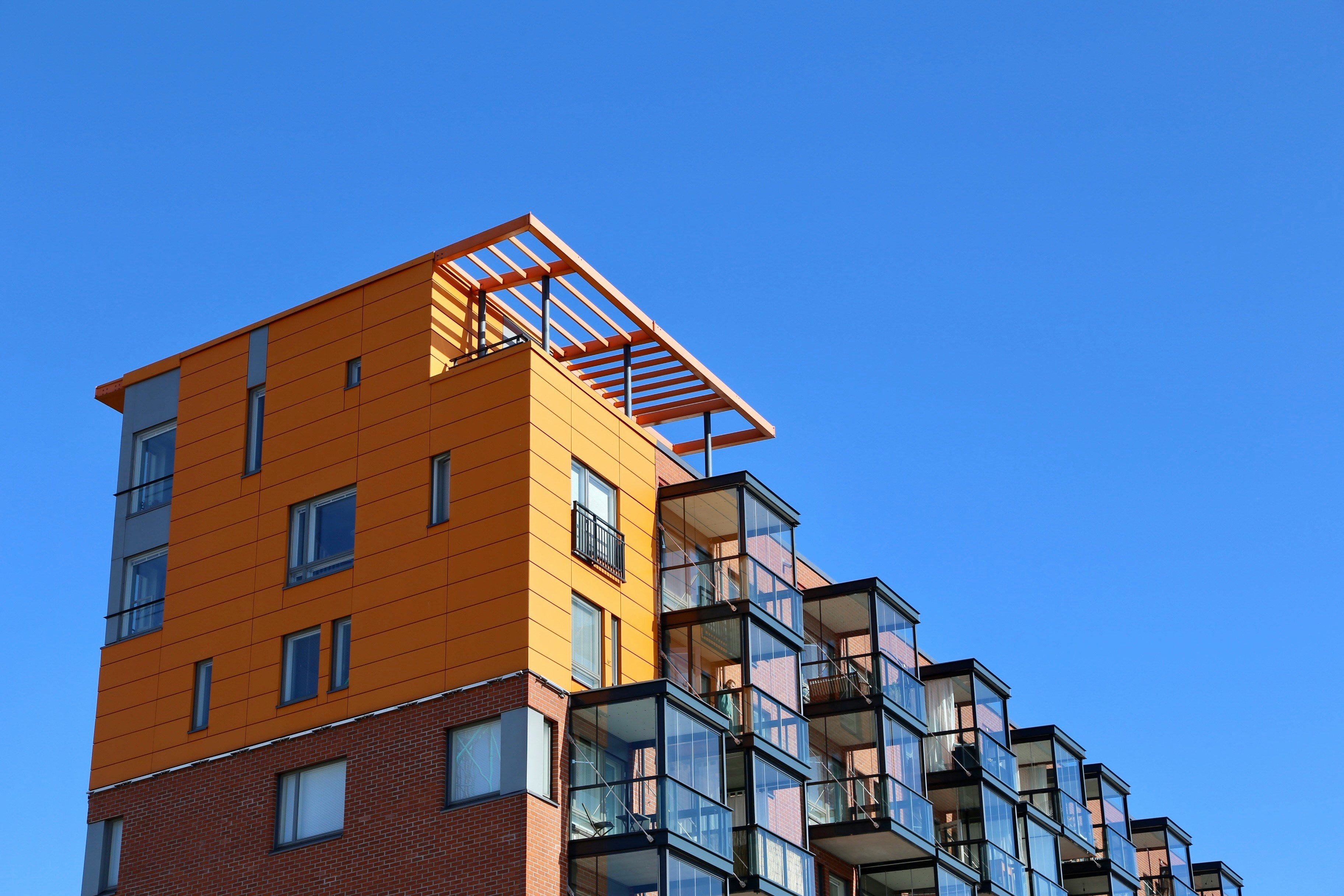 Apartment building with balconies